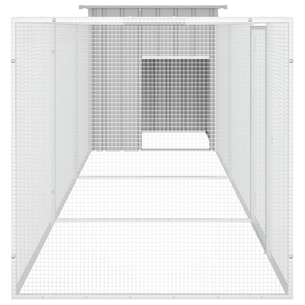 Klec pro kuřata šedá 400 x 91 x 100 cm pozinkovaná ocel