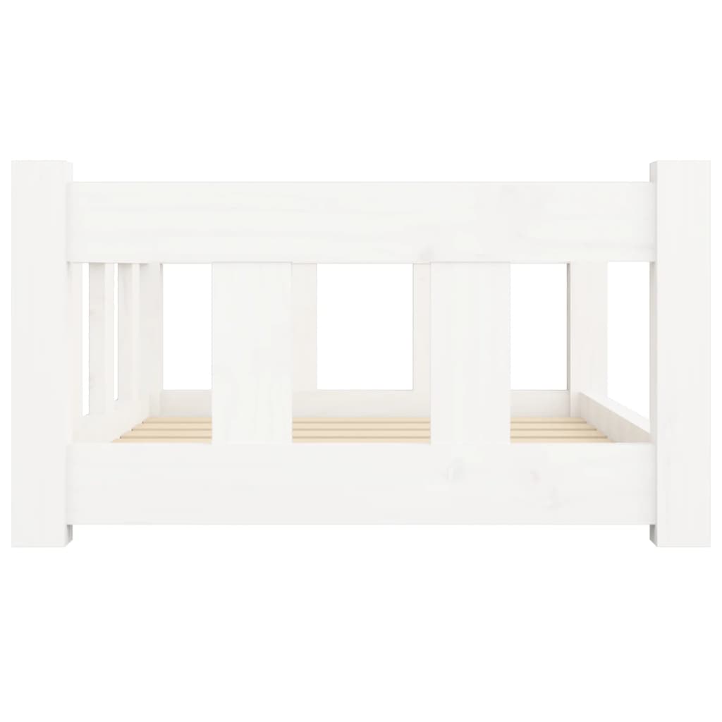 Pelíšek pro psy bílý 65,5 x 50,5 x 28 cm masivní borovice