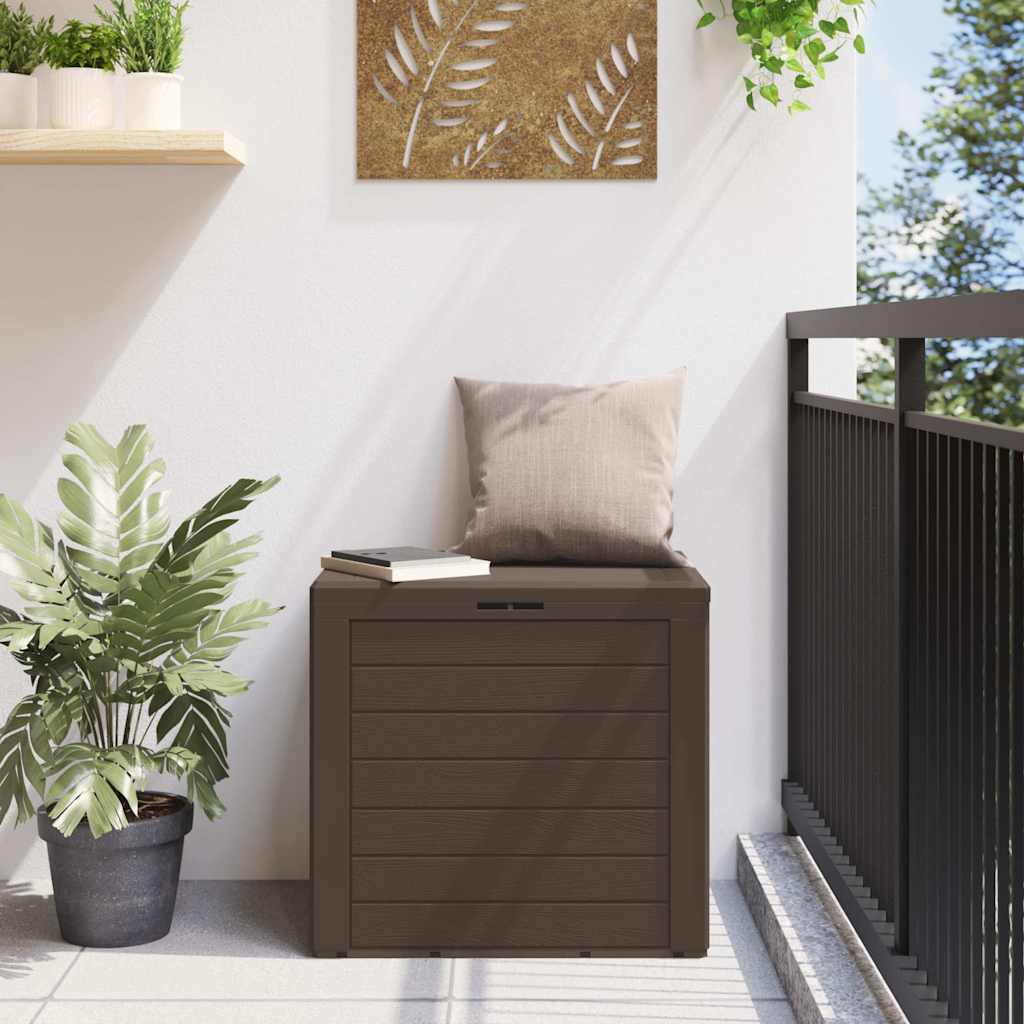 Zahradní úložný box hnědý 58,5 x 46 x 55 cm polypropylen