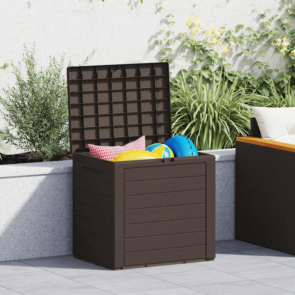 Zahradní úložný box hnědý 58,5 x 46 x 55 cm polypropylen