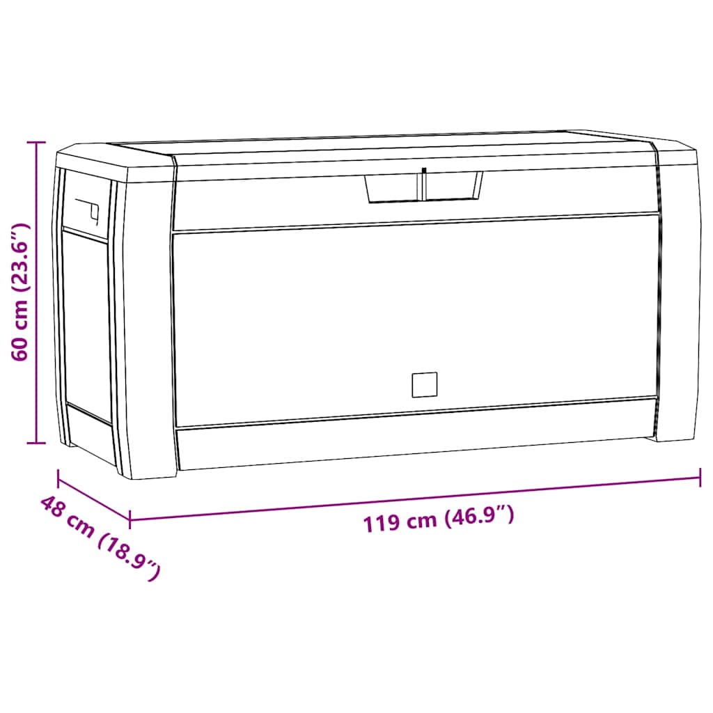 Zahradní úložný box antracitový 119 x 48 x 60 cm polypropylen