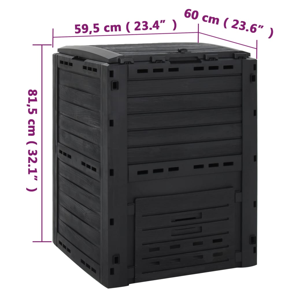 Zahradní kompostér černý 280 l polypropylen