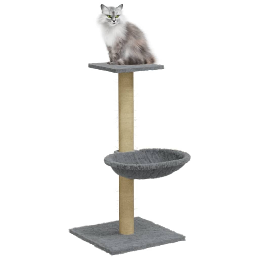 Škrabadlo pro kočky se sisalovým sloupkem světle šedé 74 cm