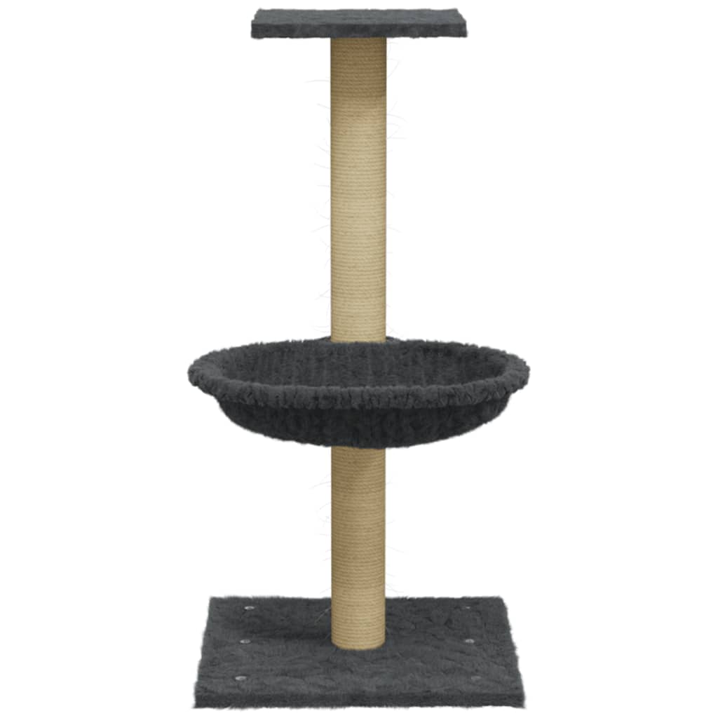 Škrabadlo pro kočky se sisalovým sloupkem tmavě šedé 74 cm