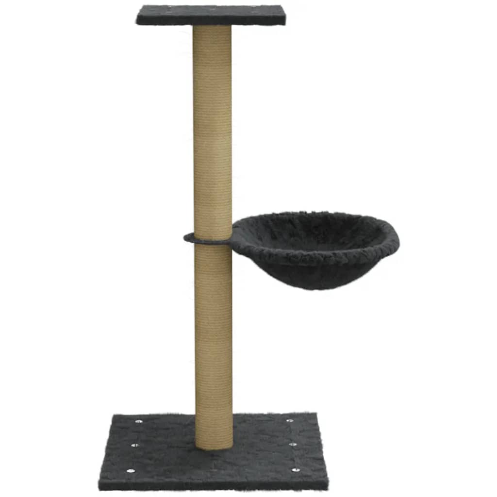 Škrabadlo pro kočky se sisalovým sloupkem tmavě šedé 74 cm