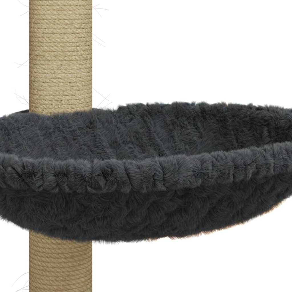 Škrabadlo pro kočky se sisalovým sloupkem tmavě šedé 74 cm
