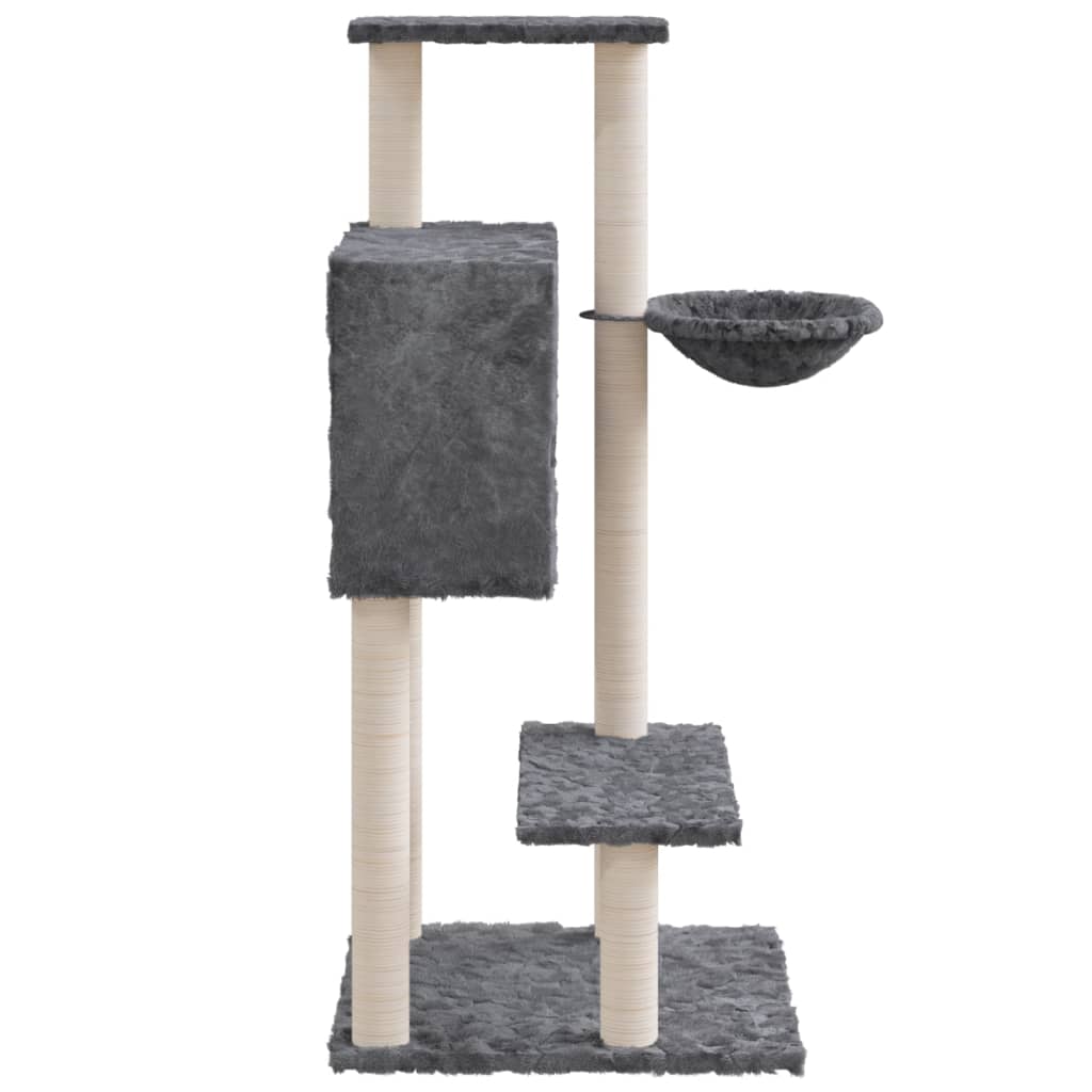 Škrabadlo pro kočky se sisalovými sloupky tmavě šedé 108,5 cm