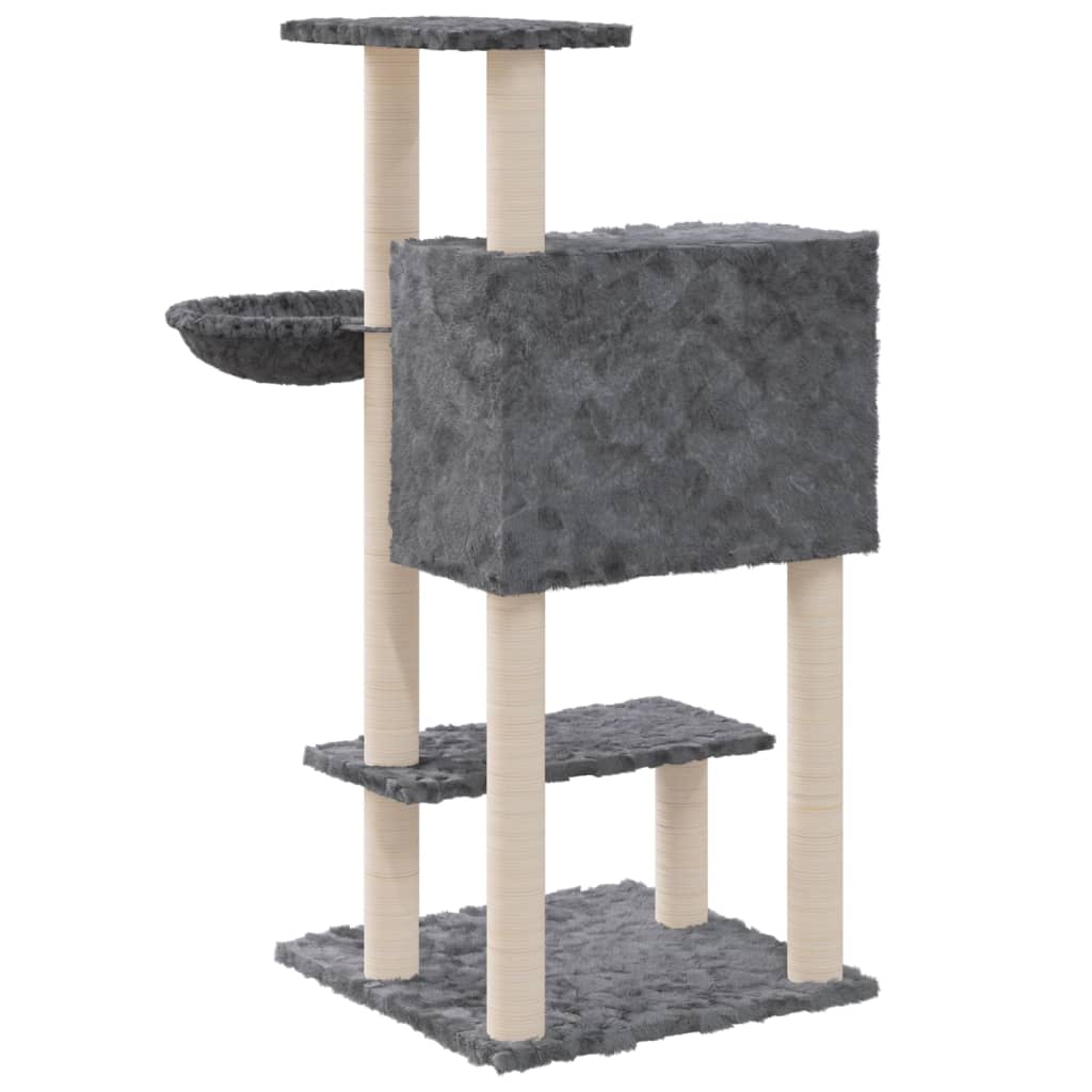 Škrabadlo pro kočky se sisalovými sloupky tmavě šedé 108,5 cm