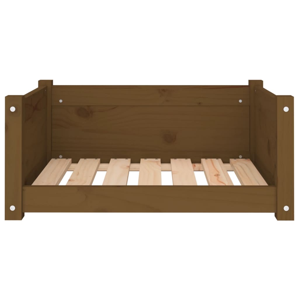 Pelíšek pro psy medově hnědý 65,5x50,5x28 cm masivní borovice