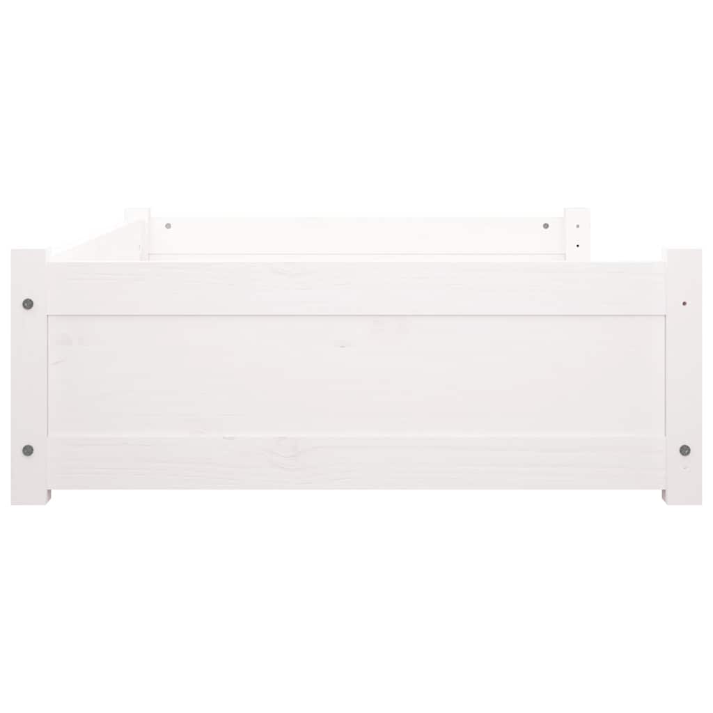 Pelíšek pro psy bílý 95,5 x 65,5 x 28 cm masivní borovice