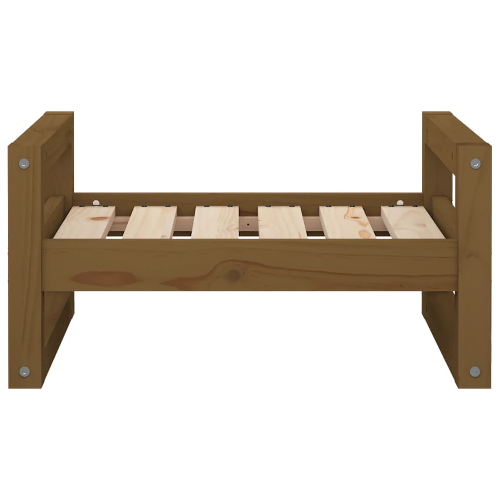 Postel pro psy medově hnědá 55,5x45,5x28 cm masivní borovice