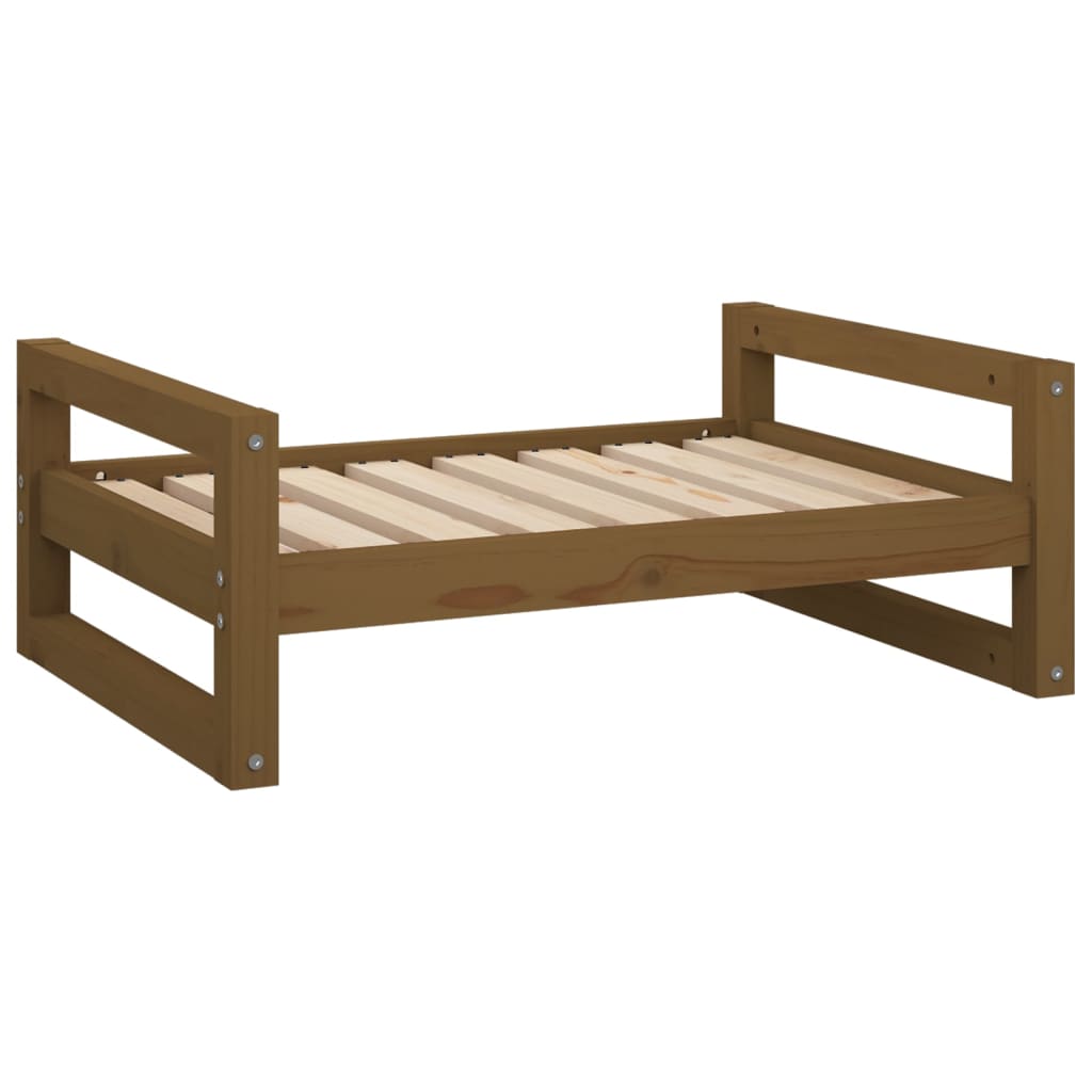 Postel pro psy medově hnědá 75,5x55,5x28 cm masivní borovice