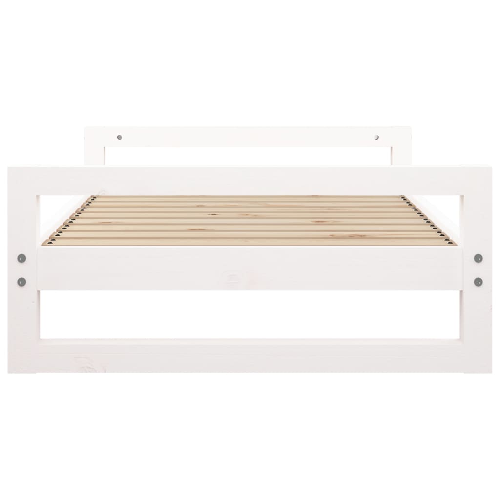 Postel pro psy bílá 95,5 x 65,5 x 28 cm masivní borovice
