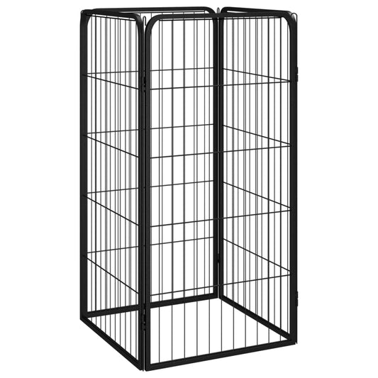 Ohrádka pro psy 4 panely černá 50 x 100 cm práškovaná ocel