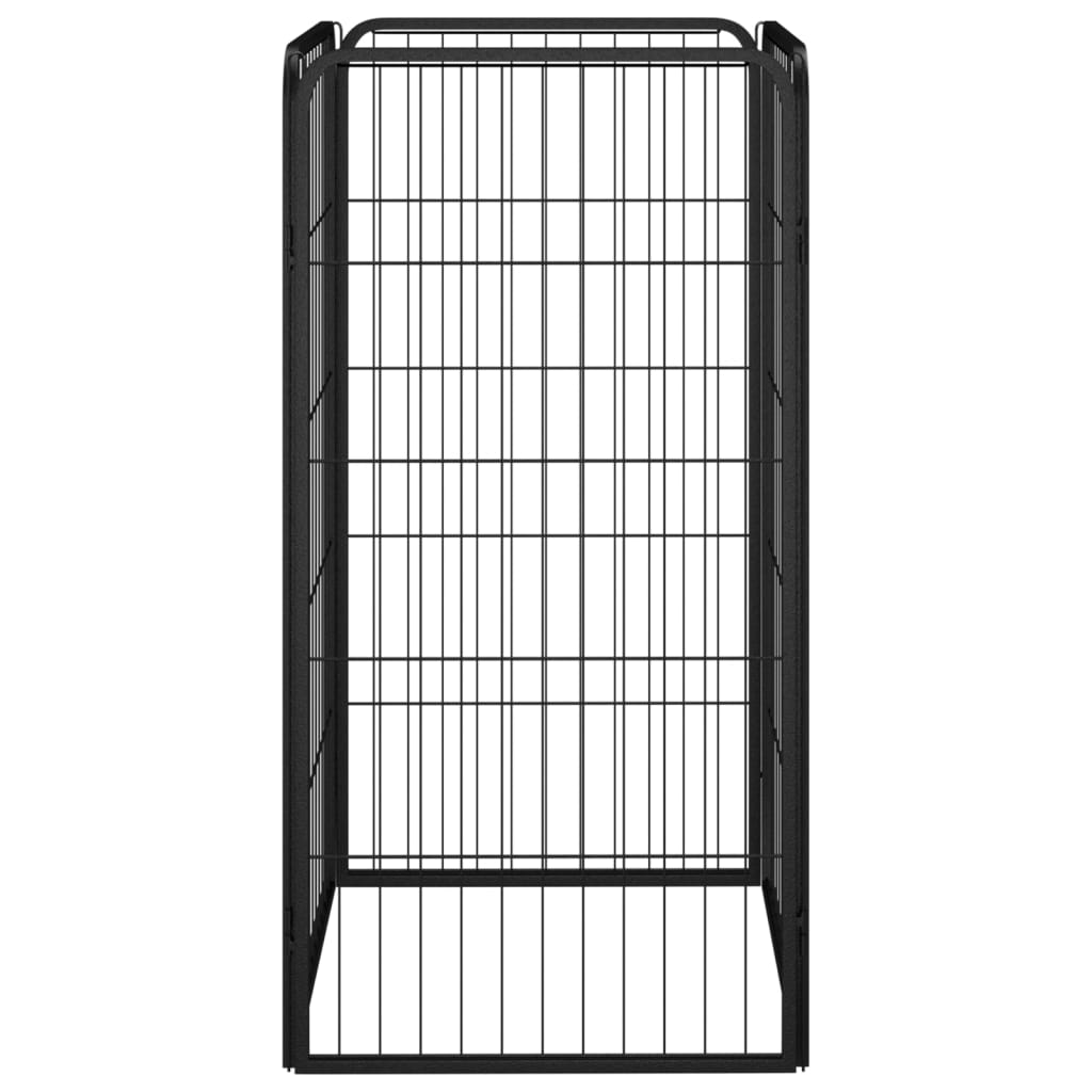 Ohrádka pro psy 4 panely černá 50 x 100 cm práškovaná ocel