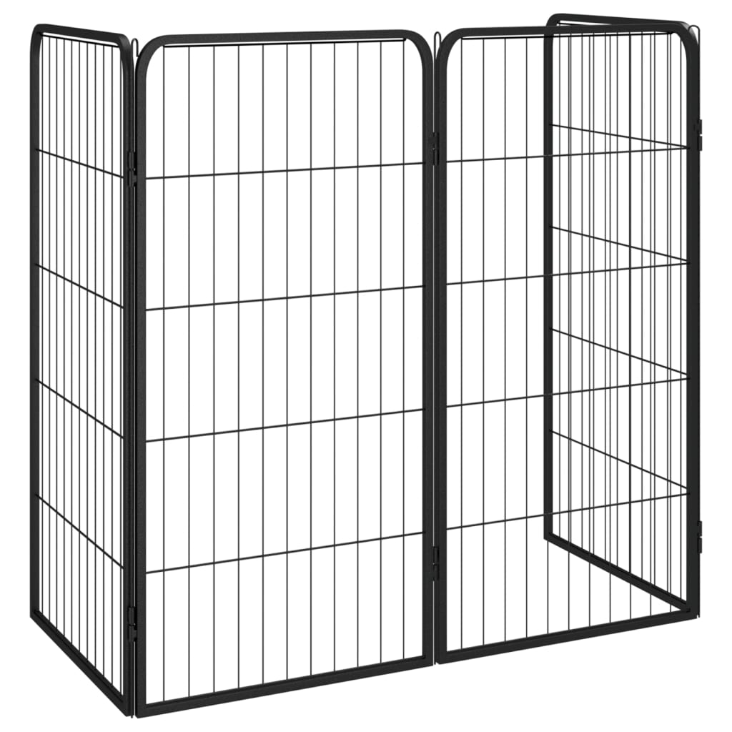 Ohrádka pro psy 4 panely černá 50 x 100 cm práškovaná ocel