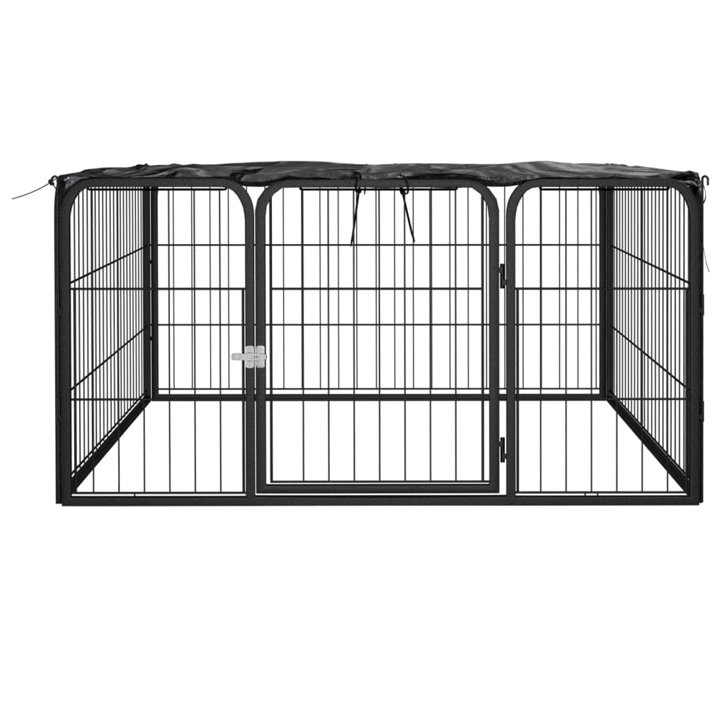 Ohrádka pro psy 4 panely černá 100x50 cm práškovaná ocel