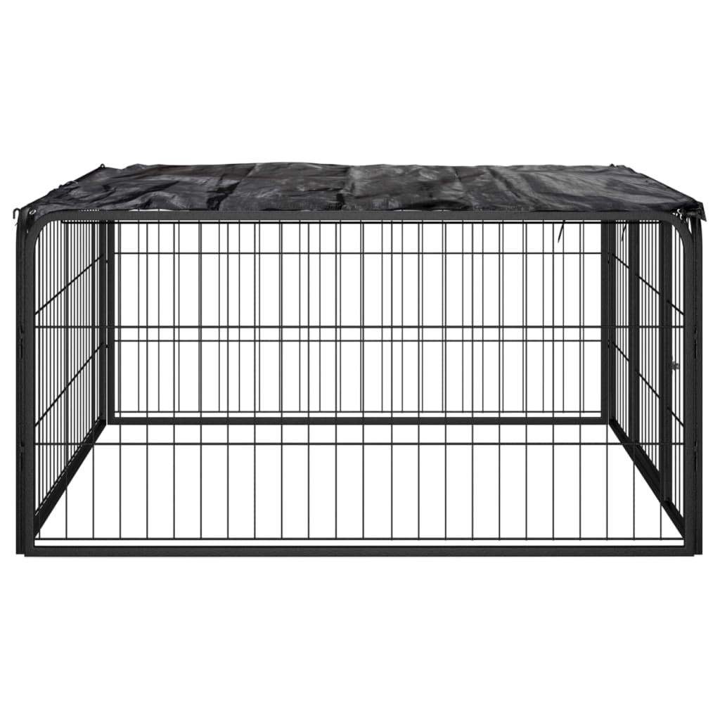 Ohrádka pro psy 4 panely černá 100x50 cm práškovaná ocel