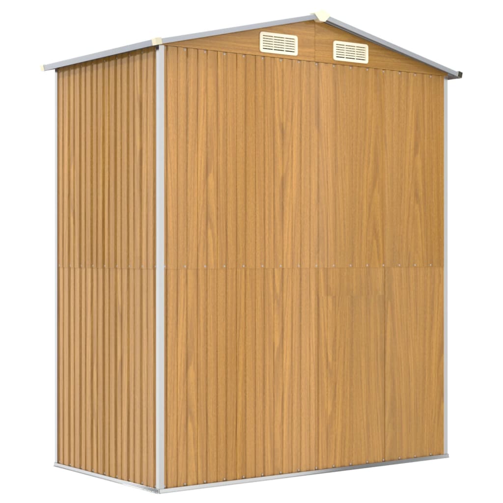 Zahradní kůlna světle hnědá 192 x 108 x 223 cm pozinkovaná ocel