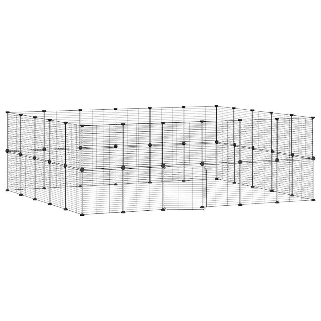 44panelová ohrádka pro zvířata s dvířky černá 35 x 35 cm ocel