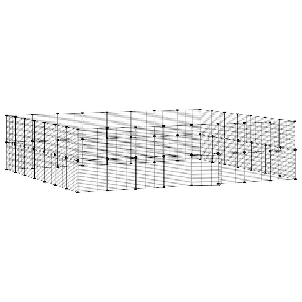60panelová ohrádka pro zvířata s dvířky černá 35 x 35 cm ocel