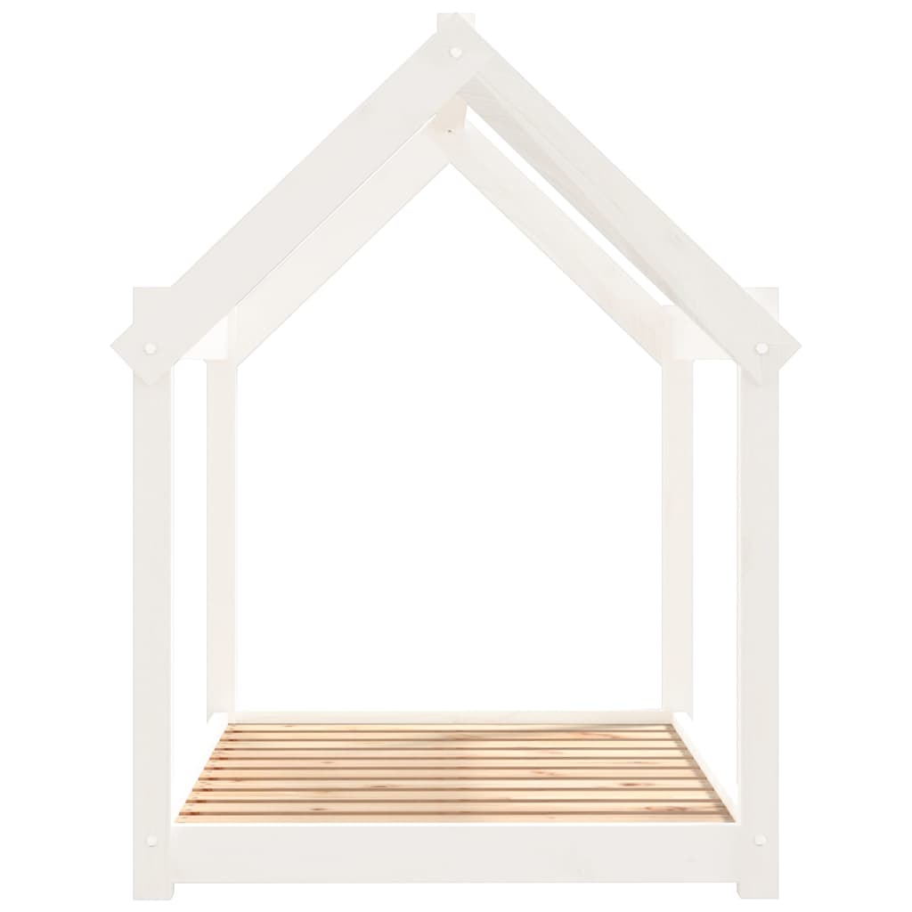 Pelíšek pro psy bílý 101x70x90 cm masivní borovice