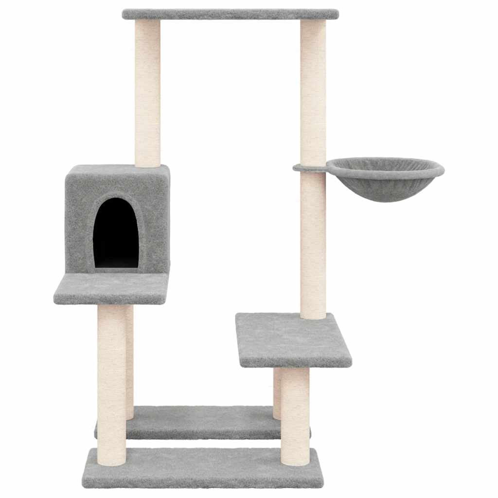 Škrabadlo pro kočky se sisalovými sloupky světle šedé 94,5 cm