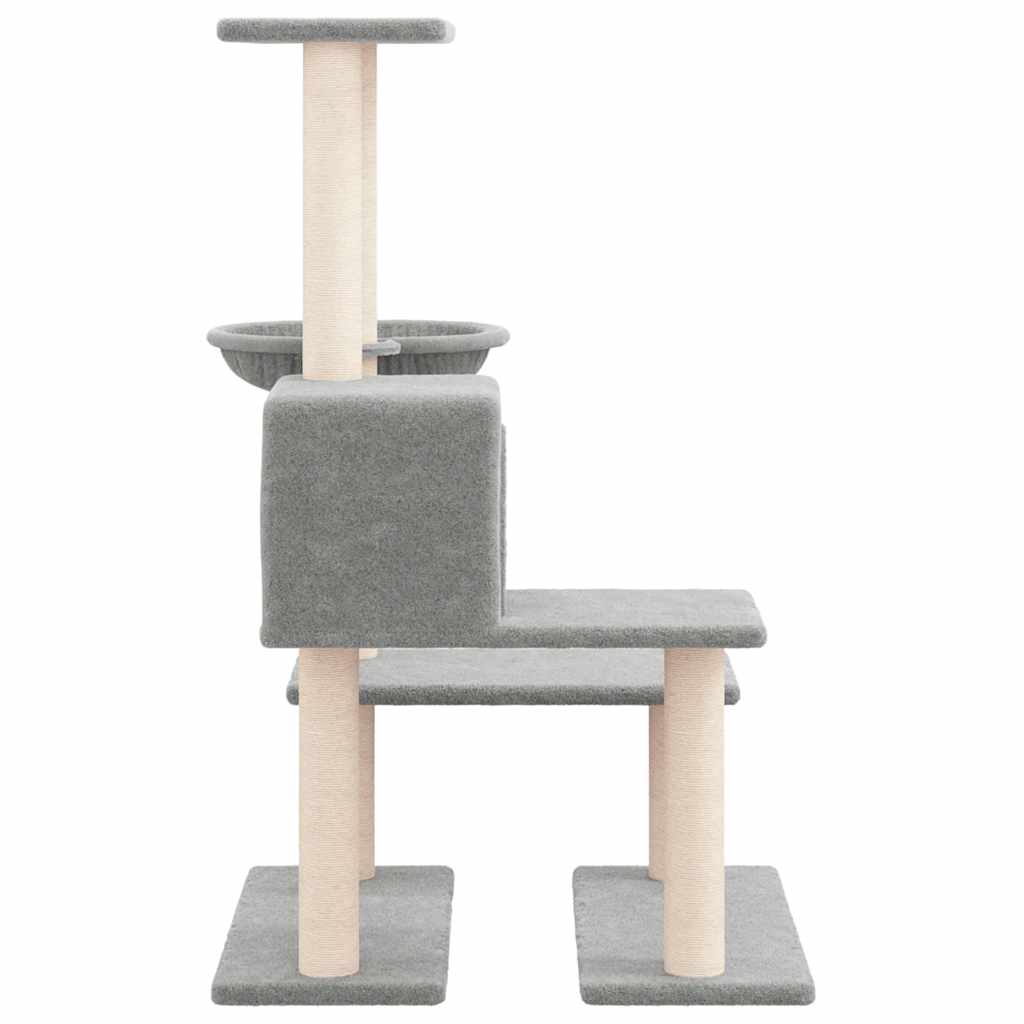 Škrabadlo pro kočky se sisalovými sloupky světle šedé 94,5 cm