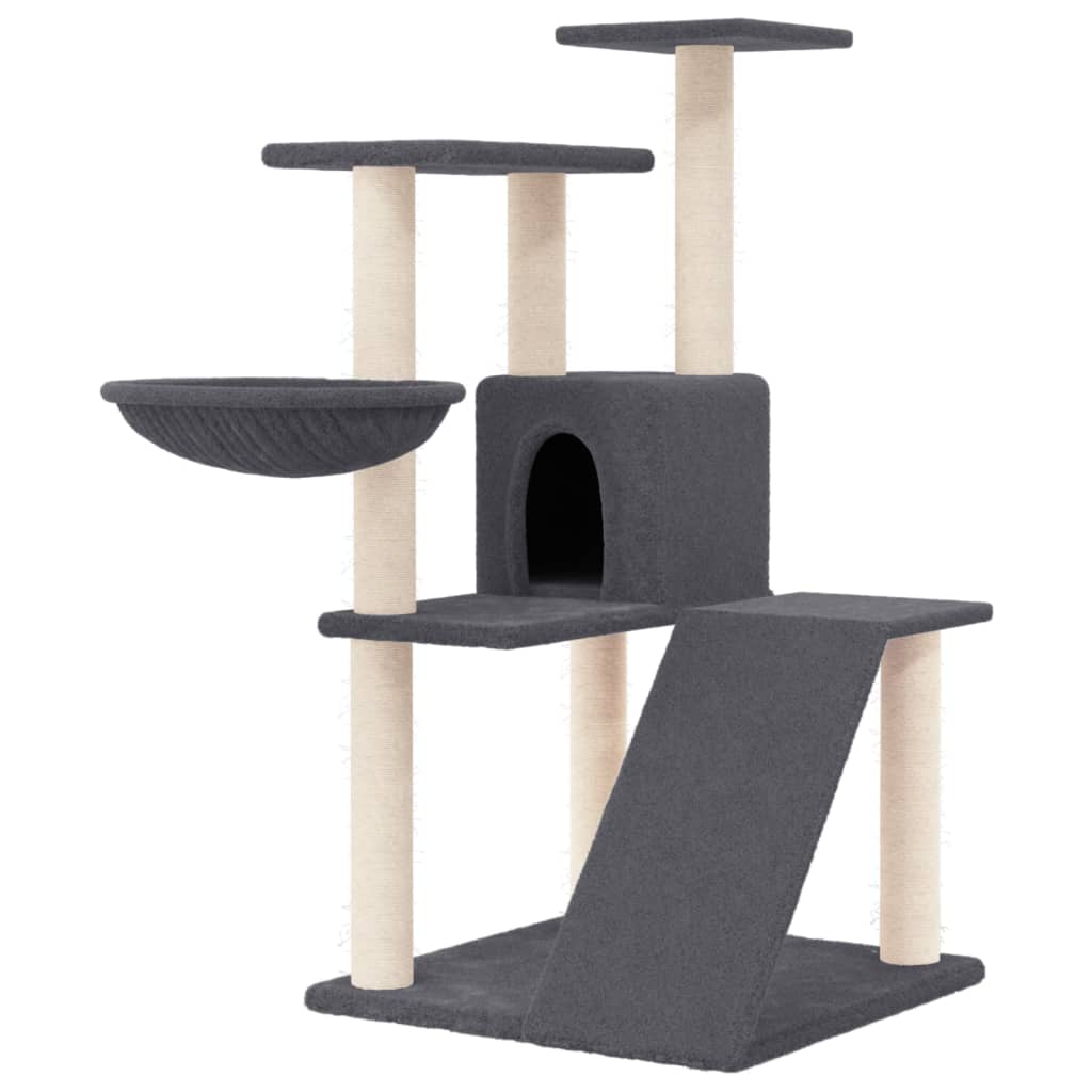 Škrabadlo pro kočky se sisalovými sloupky tmavě šedé 94 cm