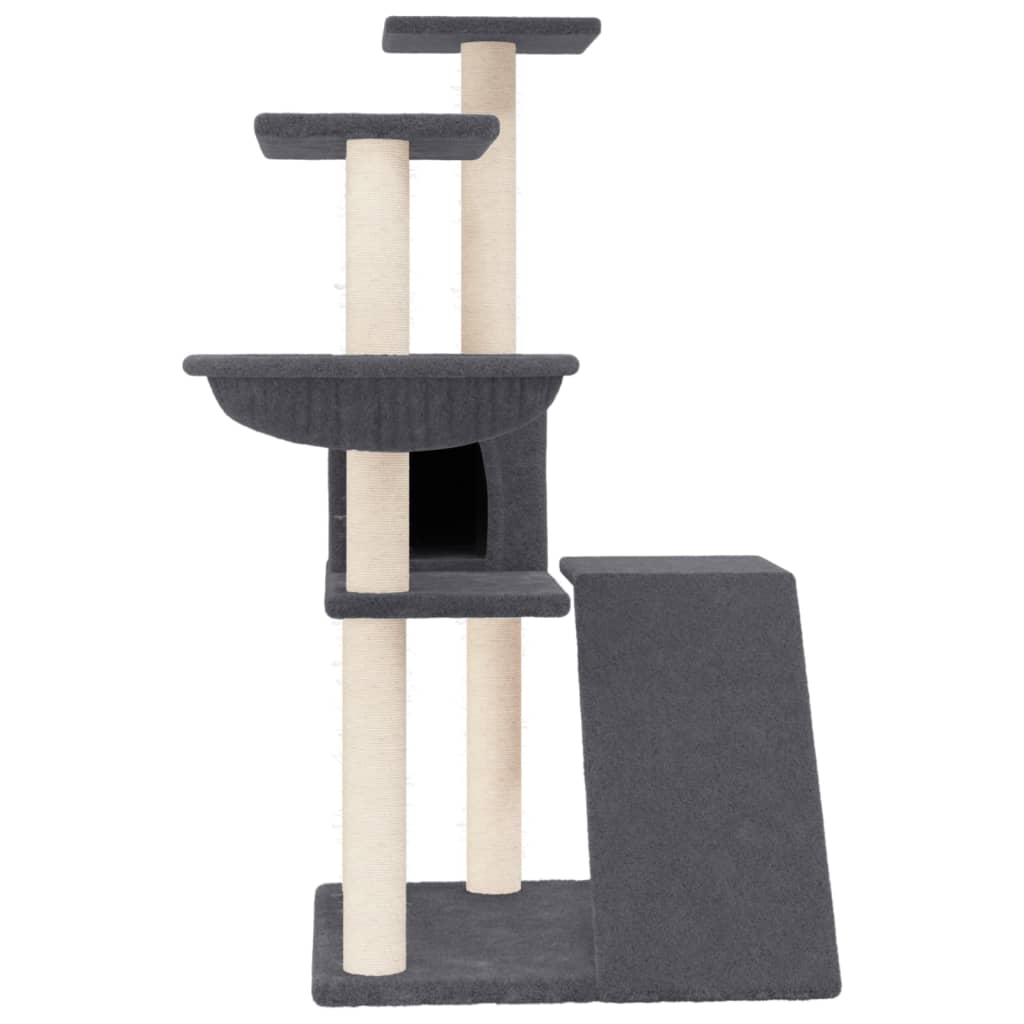 Škrabadlo pro kočky se sisalovými sloupky tmavě šedé 94 cm