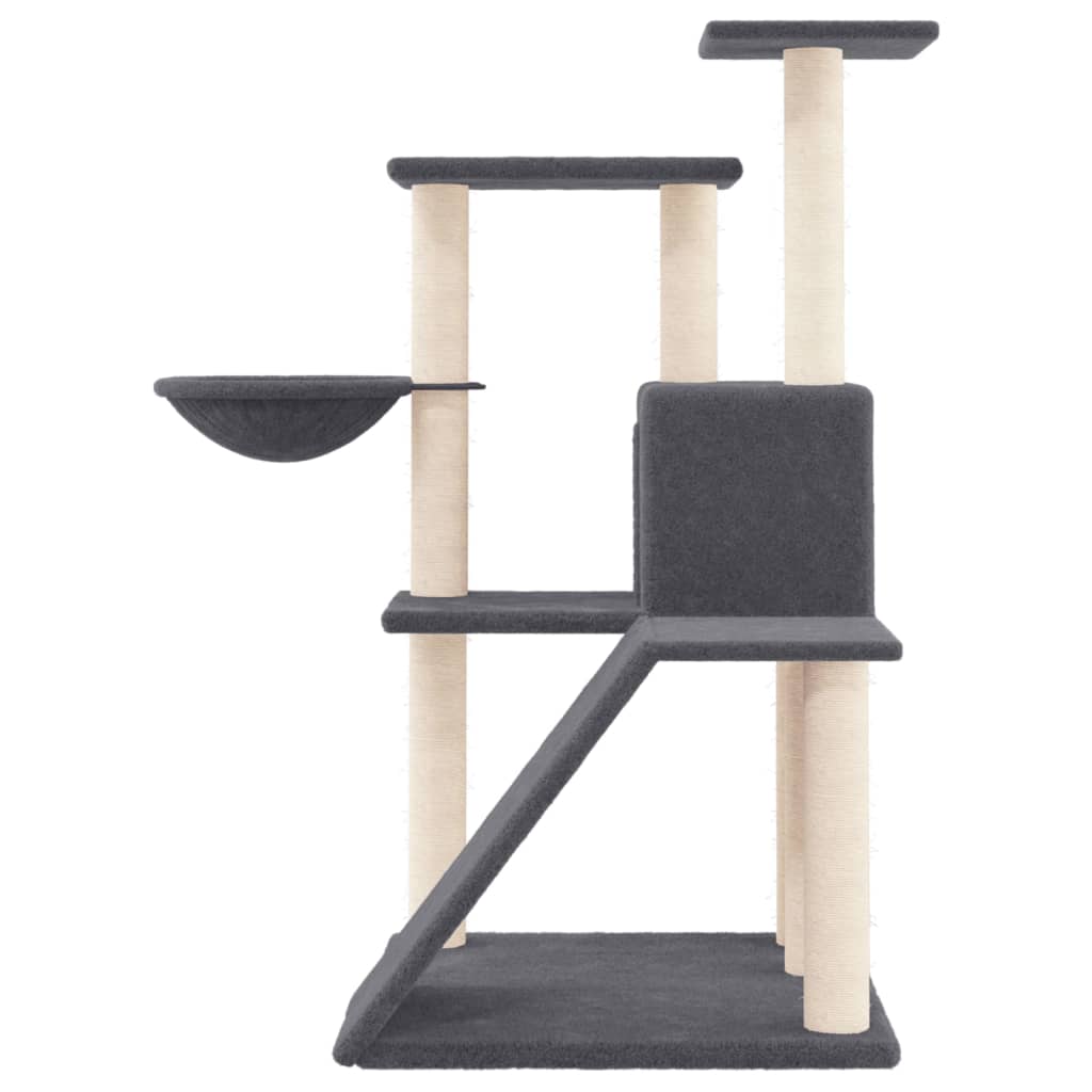 Škrabadlo pro kočky se sisalovými sloupky tmavě šedé 94 cm
