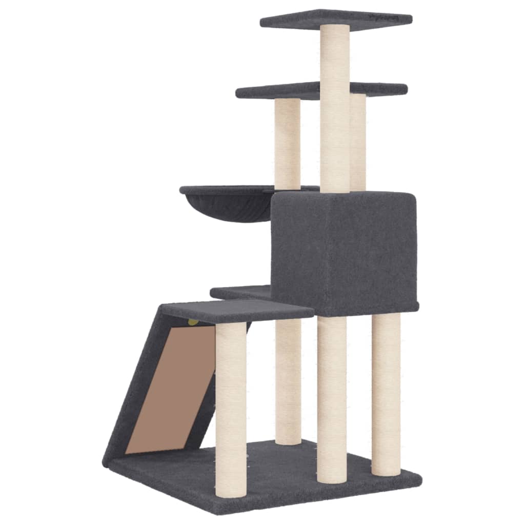 Škrabadlo pro kočky se sisalovými sloupky tmavě šedé 94 cm