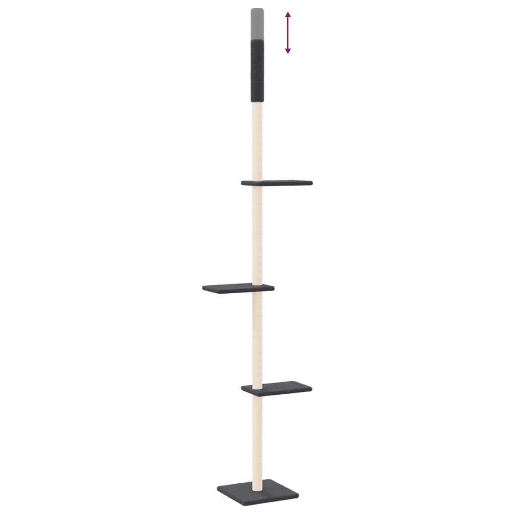 Kočičí strom ke stropu tmavě šedý 267,5–297,5 cm