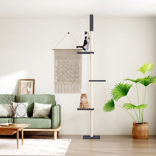 Kočičí strom ke stropu tmavě šedý 267,5–297,5 cm