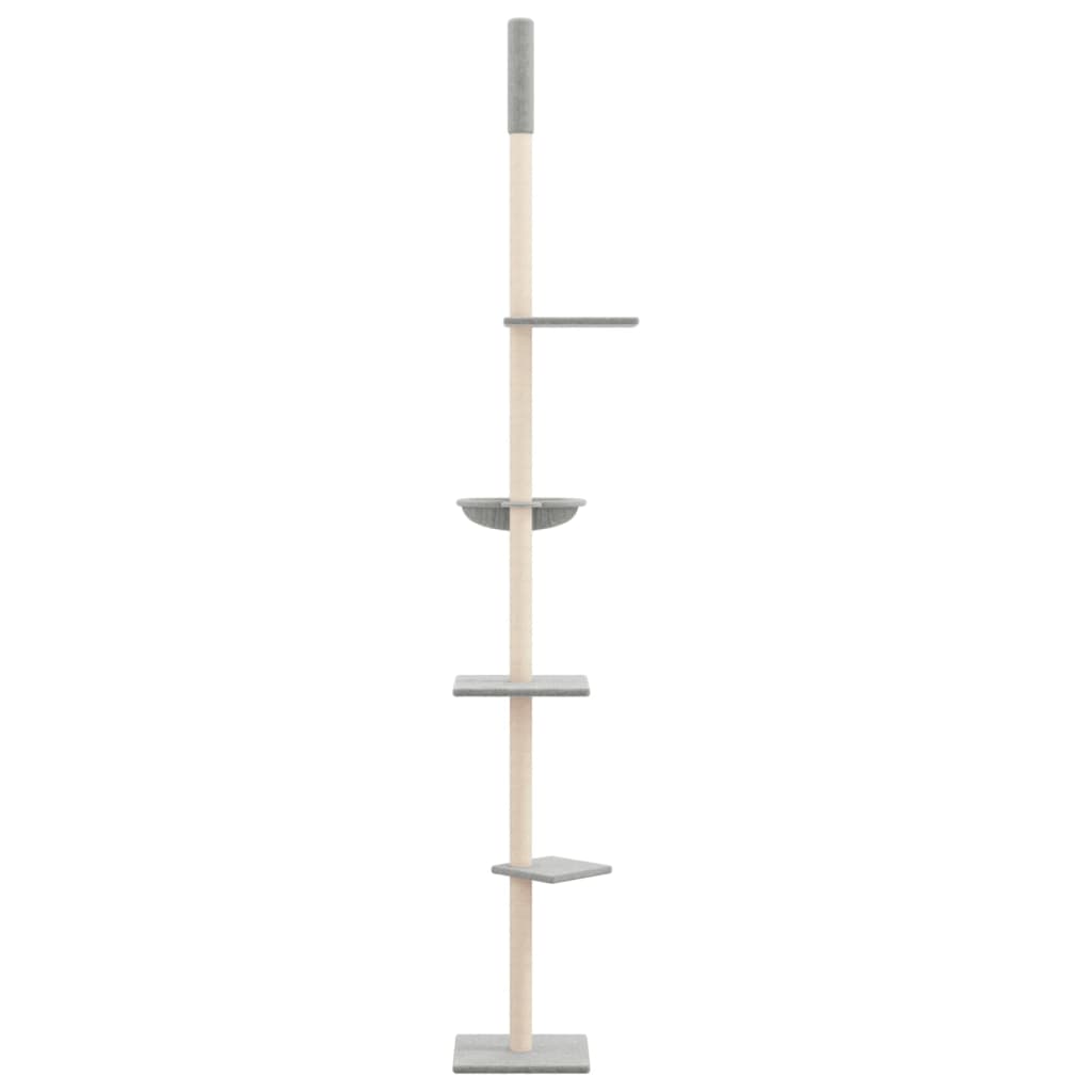 Kočičí strom ke stropu světle šedý 263,5–289,5 cm