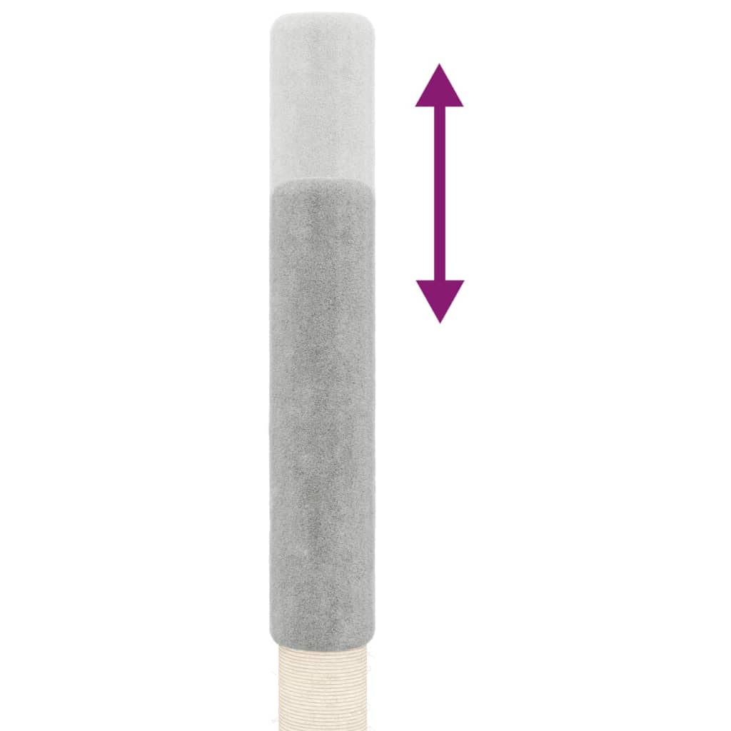 Kočičí strom ke stropu světle šedý 263,5–289,5 cm