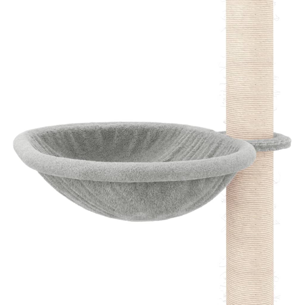 Kočičí strom ke stropu světle šedý 263,5–289,5 cm