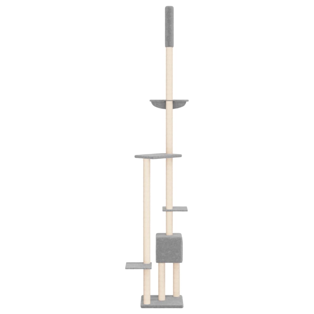 Kočičí strom ke stropu světle šedý 258,5–284,5 cm