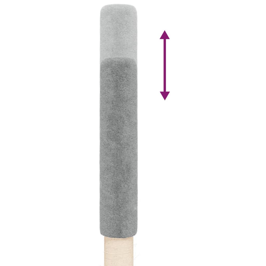 Kočičí strom ke stropu světle šedý 258,5–284,5 cm