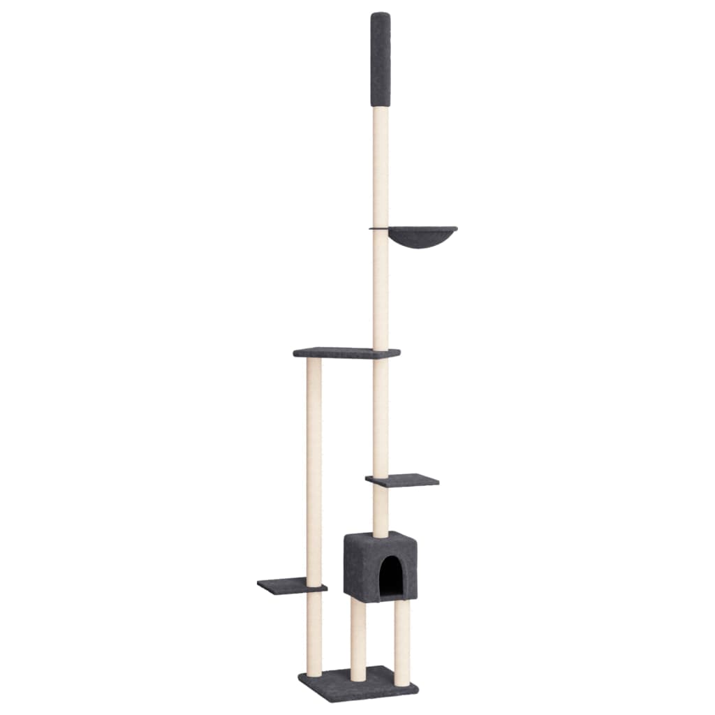 Kočičí strom ke stropu tmavě šedý 258,5–284,5 cm