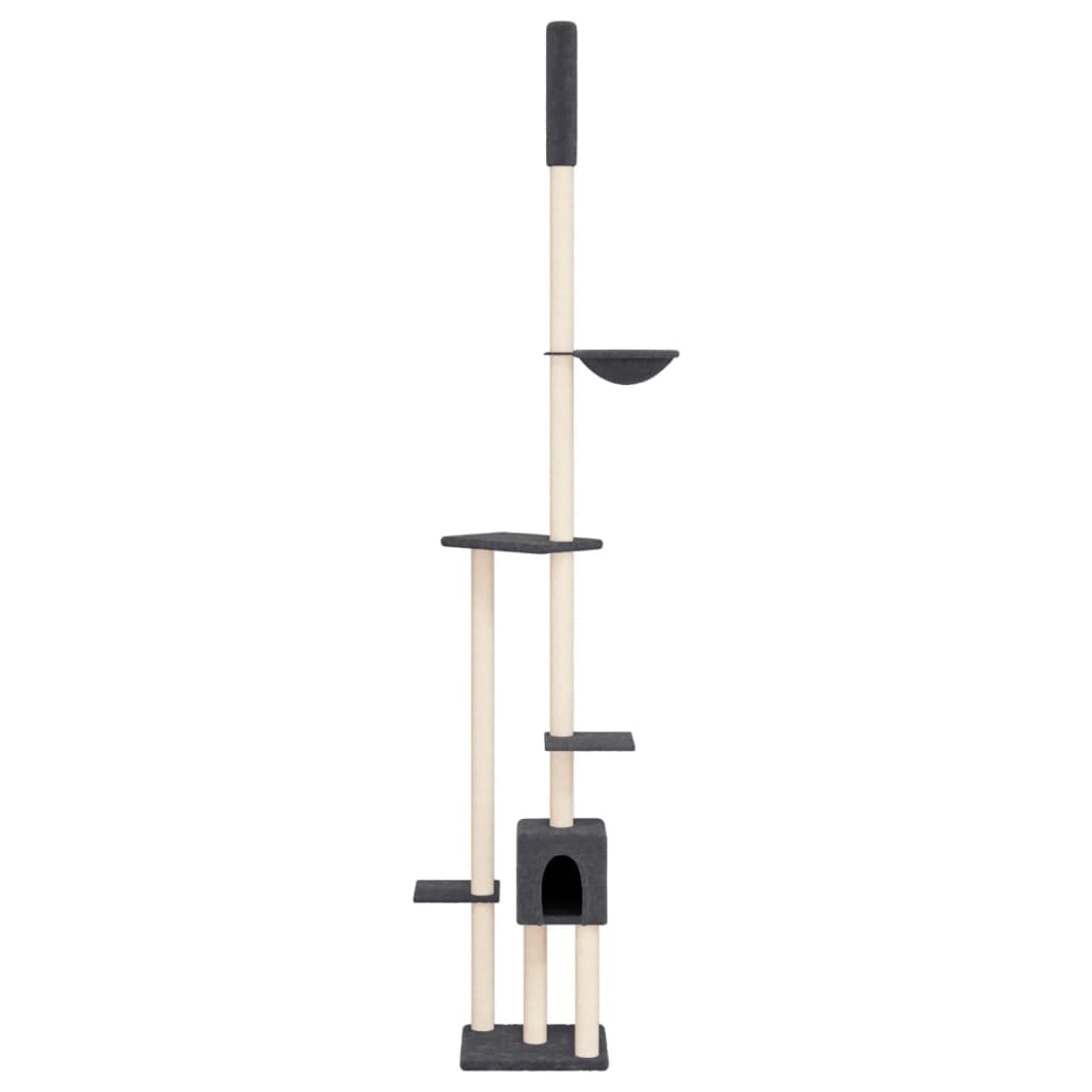 Kočičí strom ke stropu tmavě šedý 258,5–284,5 cm