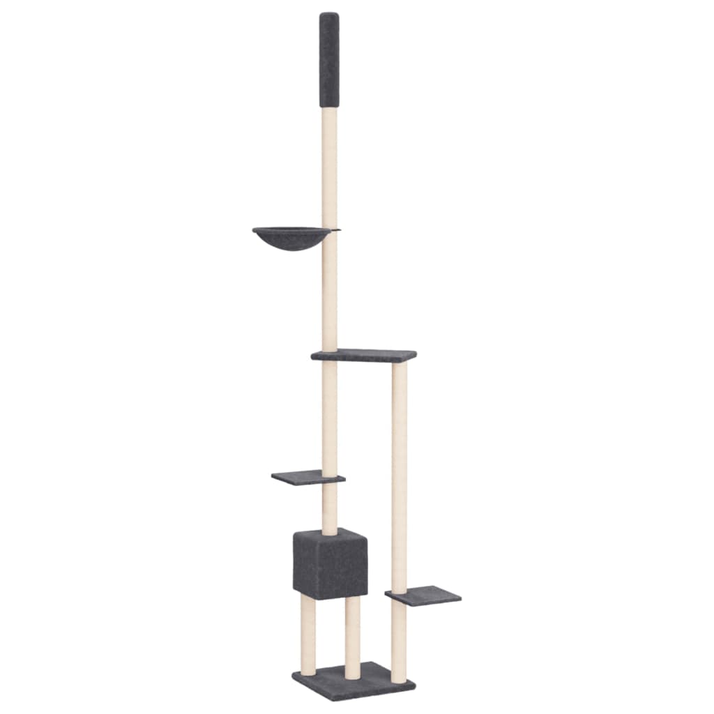 Kočičí strom ke stropu tmavě šedý 258,5–284,5 cm