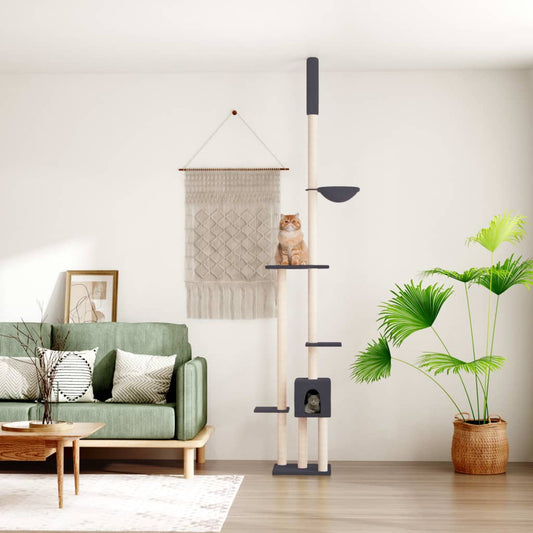 Kočičí strom ke stropu tmavě šedý 258,5–284,5 cm