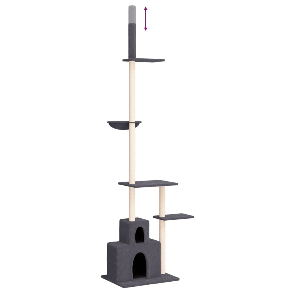Kočičí strom ke stropu tmavě šedý 250,5–276,5 cm