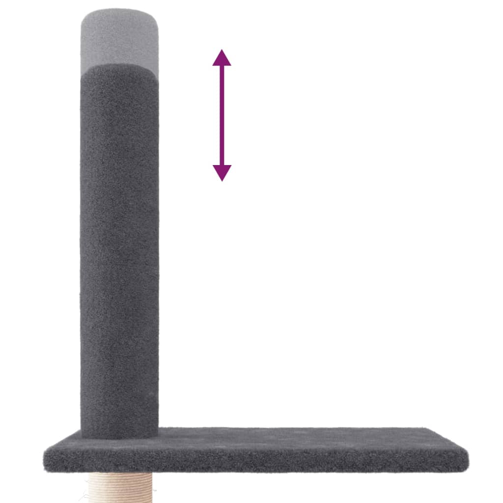 Kočičí strom ke stropu tmavě šedý 250,5–276,5 cm