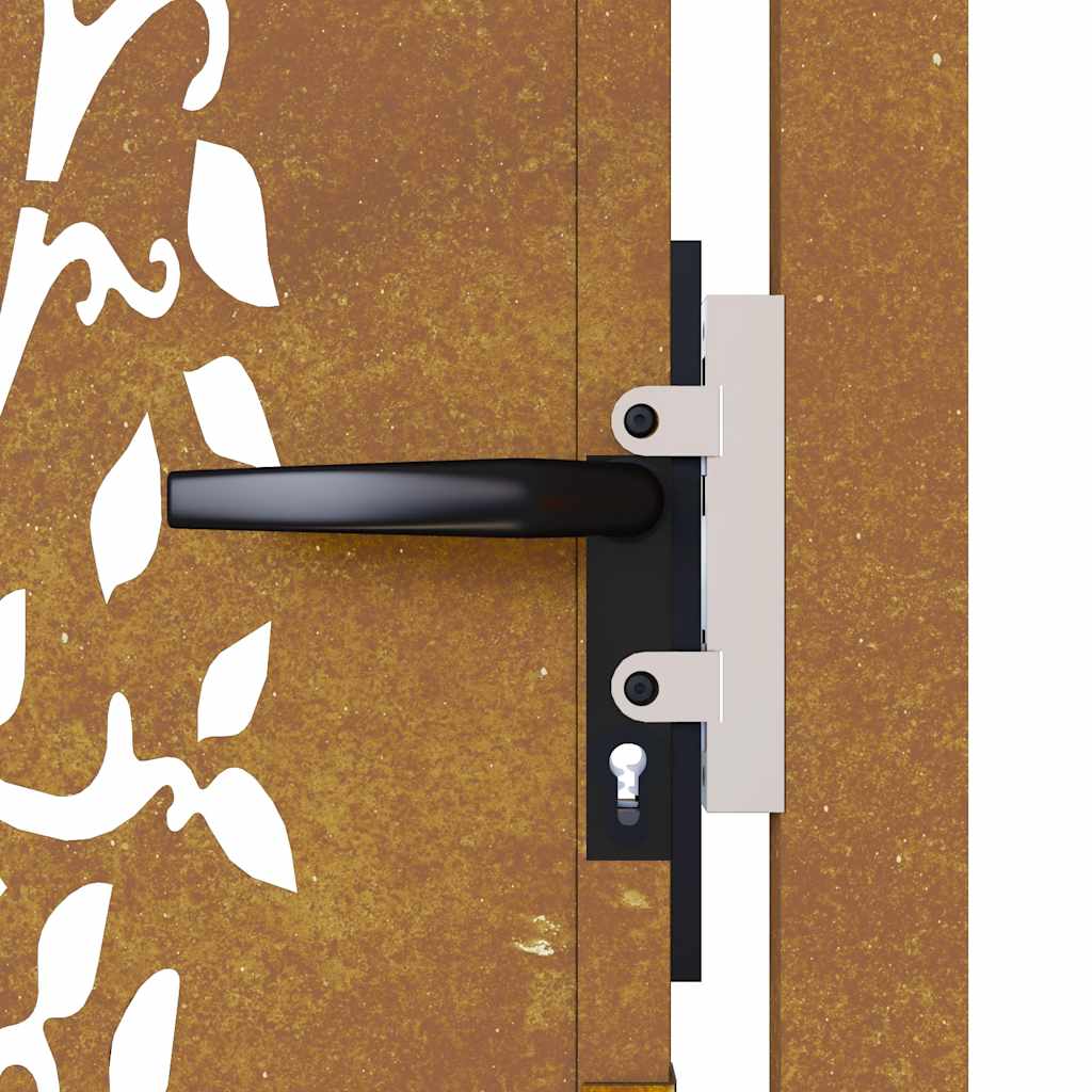 Zahradní branka 105 x 205 cm cortenová ocel design stromu