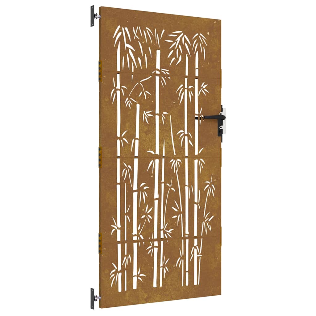Zahradní branka 85 x 175 cm cortenová ocel Bambus