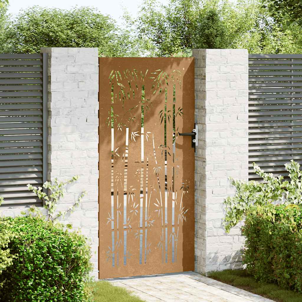 Zahradní branka 85 x 175 cm cortenová ocel Bambus