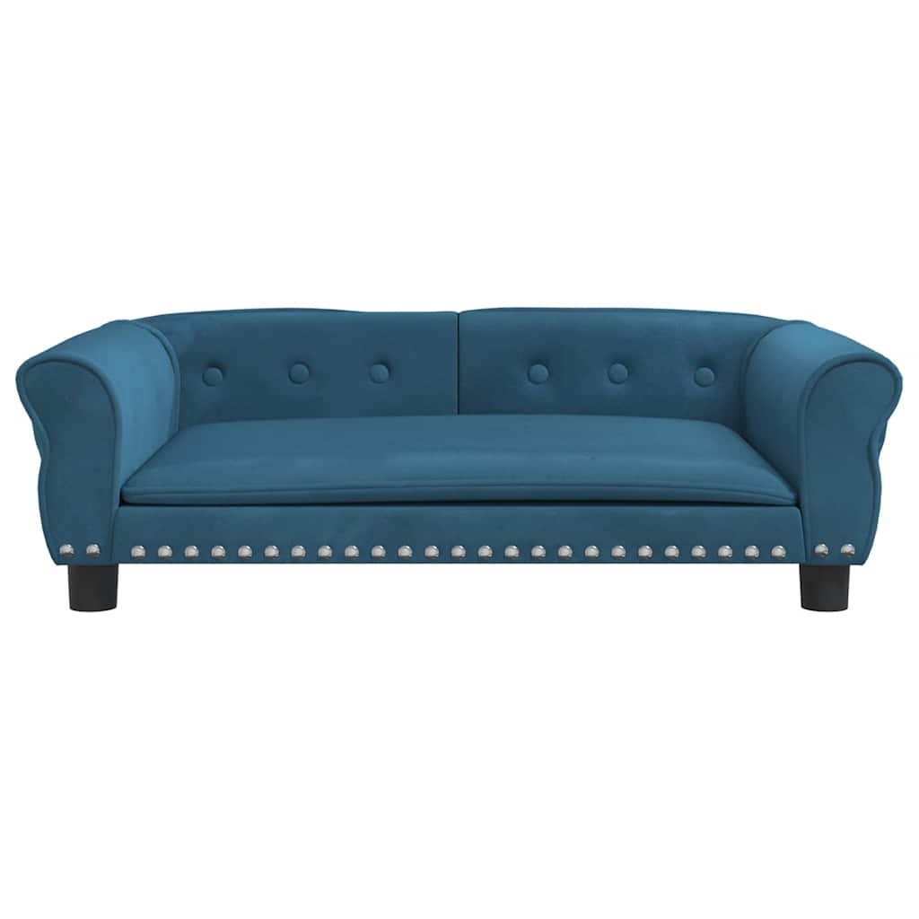 Pelíšek pro psy modrý 95 x 55 x 30 cm samet