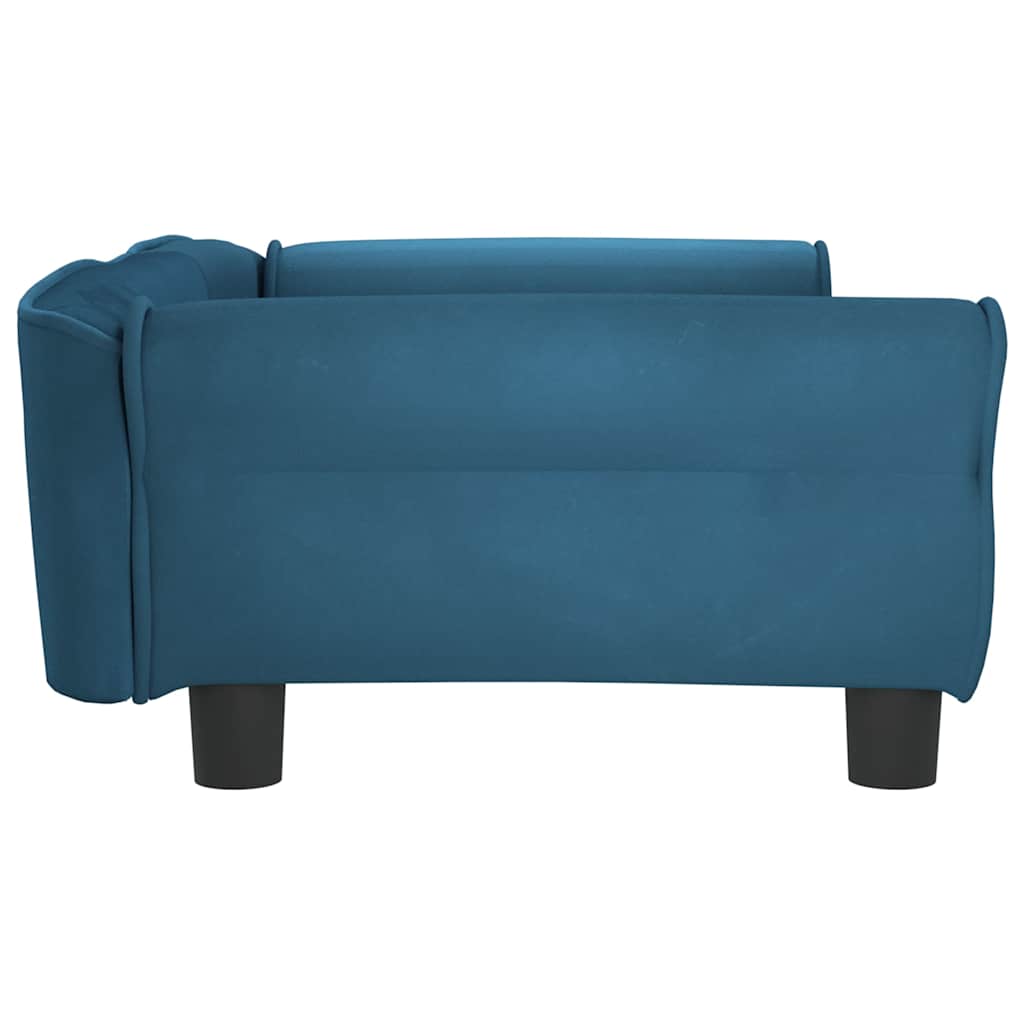 Pelíšek pro psy modrý 95 x 55 x 30 cm samet